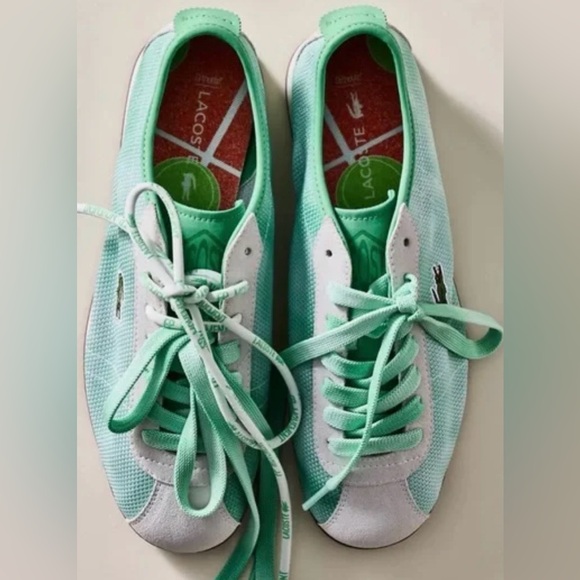 NWT in box Sz 9.5 Lacoste For FP Mvmt Club Low Sneakers green /off white combo - Picture 3 of 9